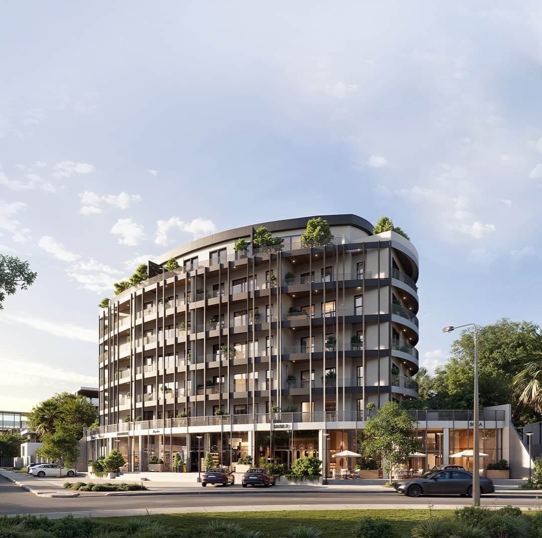 The Arc building exterior with distinctive curved facade